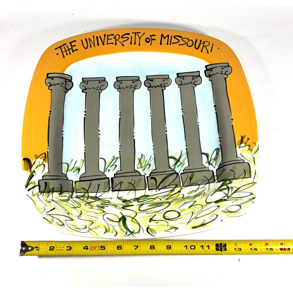 Magnolia Lane University of Missouri Platter Yellow Mizzou Columns